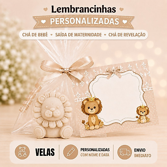 25 Lembrancinhas Cha de Bebe Velas Amoratizadas leanzinho  (VELAS)