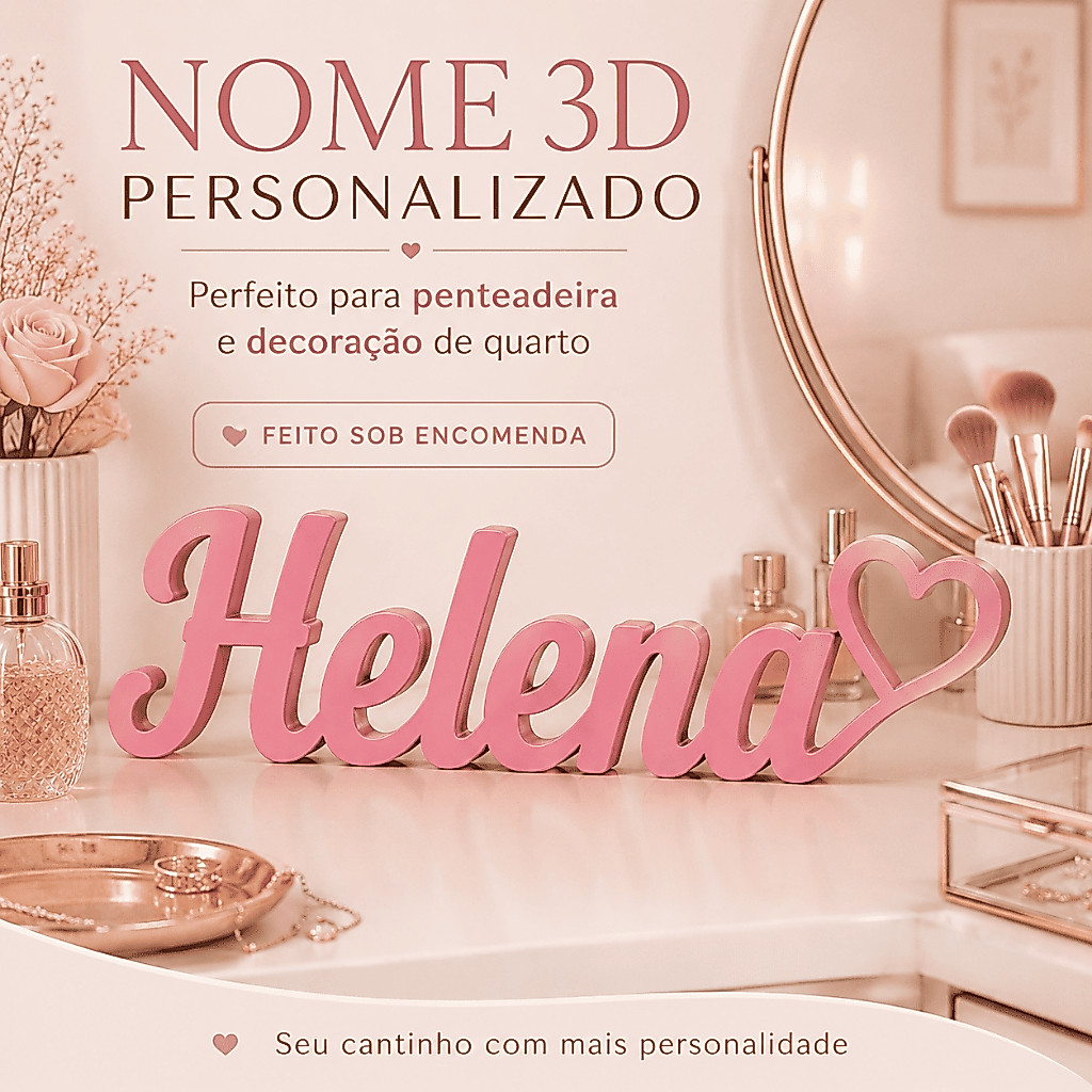 Decoração para Penteadeira Letreiro Personalizado Enfeite Penteadeira