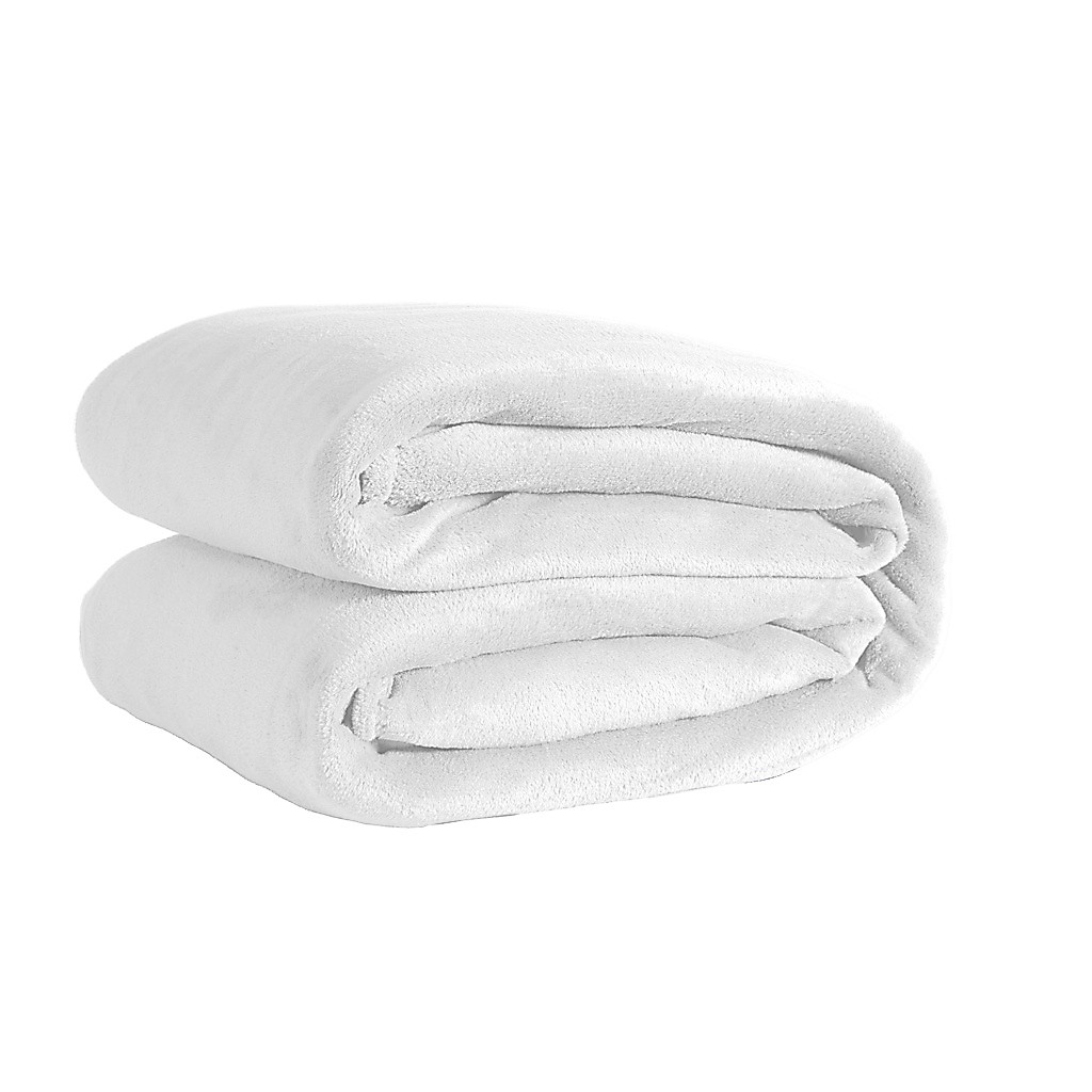 Manta Microfibra Lisa Casal Soft Veludo 2,40x1.80 Branca Branquíssima Cama Casal Sofá