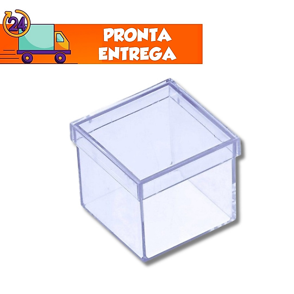 10 Caixinhas Acrílicas 5x5 cm para Aniversário Lembrancinha - Transparente