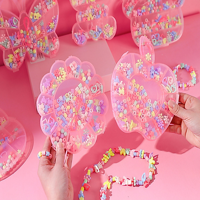 Miçanga Infantil Para Pulseira Colar e Brincos Maleta Miçangas + Silicone Presente