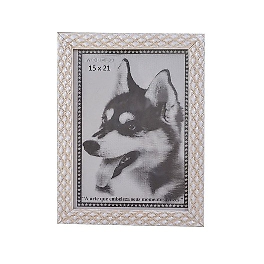 PORTA RETRATO BEGE 15X21 PVC MOLDURA ALTO RELEVO