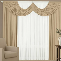 Cortina para Sala ou Quarto Riviera 3,00m x 2,80m de altura ideal para Varão Simples de 3 Metros
