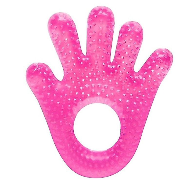 Mordedor de Bebê Mãozinha com Água Gel Massageador Gengivas Alivia Dor Macio Brinquedo Sensorial