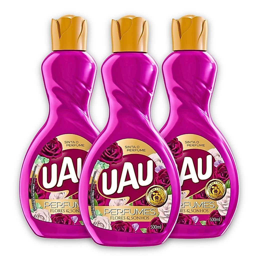 Kit 3un Limpador 500ml UAU Flores e Sonhos