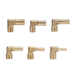 Cotovelo De Encaixe Farpado De Mangueira De Latão 6/8/10/12/14/16mm A 1 " 1/4 " 3 2 " Conector De Rosca Macho BSP