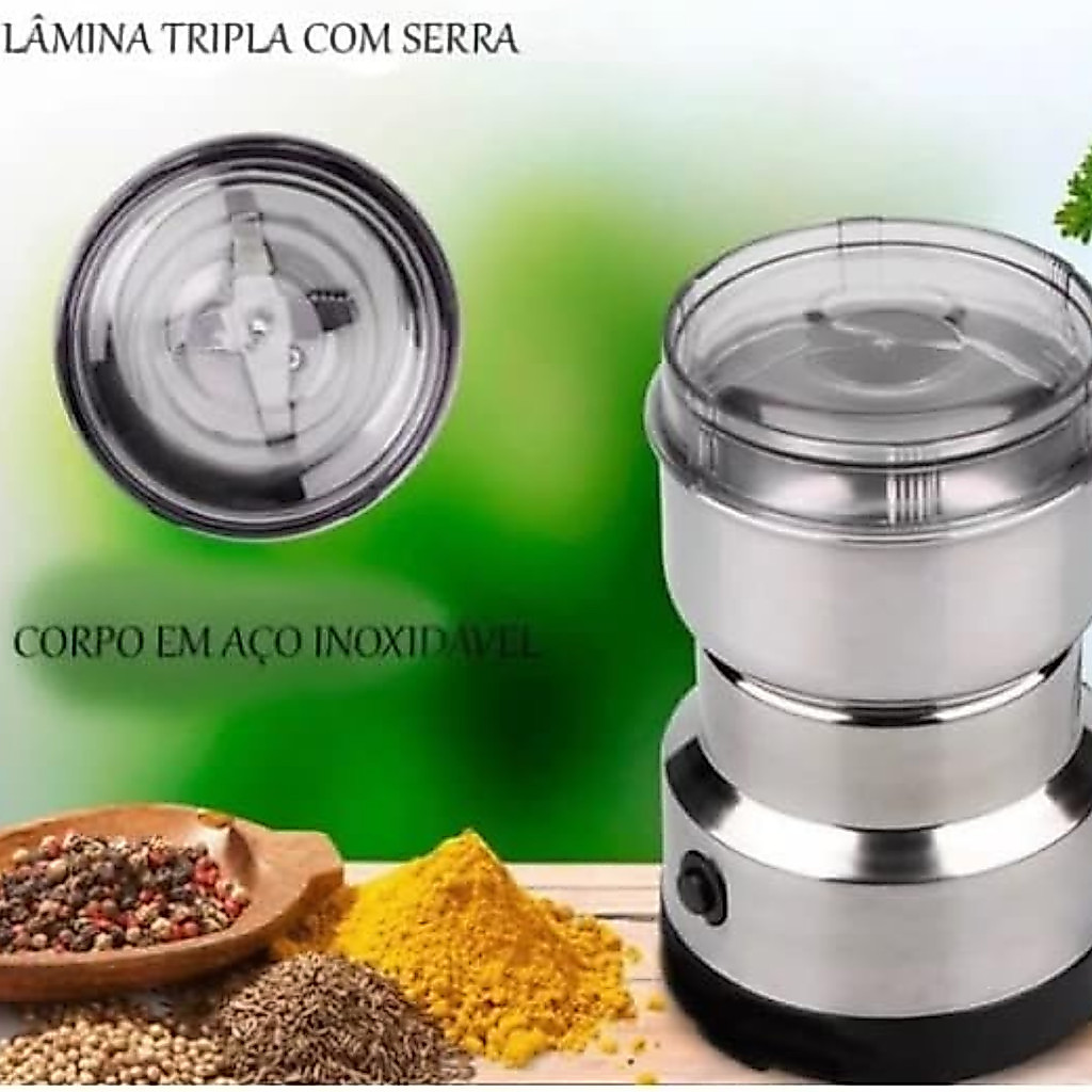 Moedor Elétrico Processador Triturador Grãos Amendoim Temperos Compacto