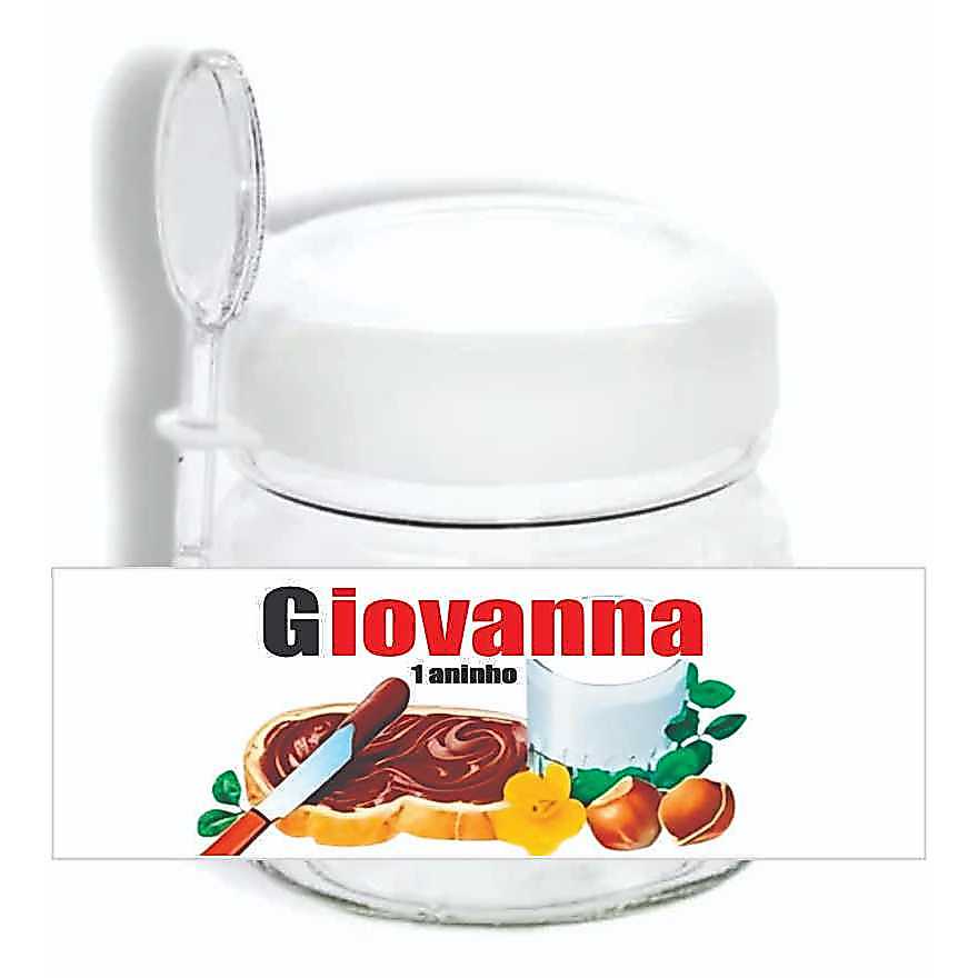 Rótulos adesivos para Papinhas 40ml Tema Personalizado Nutella
