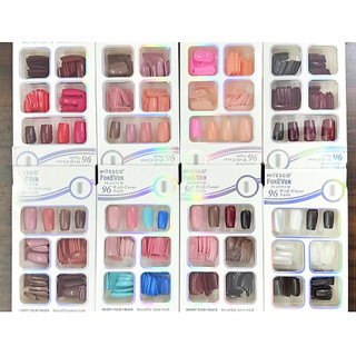 Kit 96 Unha Postiça Realista Coloridas Cores Lindas para Todos os Looks e Ocasiões Moda 2025