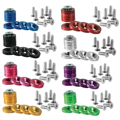 Arruela Anodizada + Parafusos Kit 2/4/8 Pares Placa Carro/Moto M6