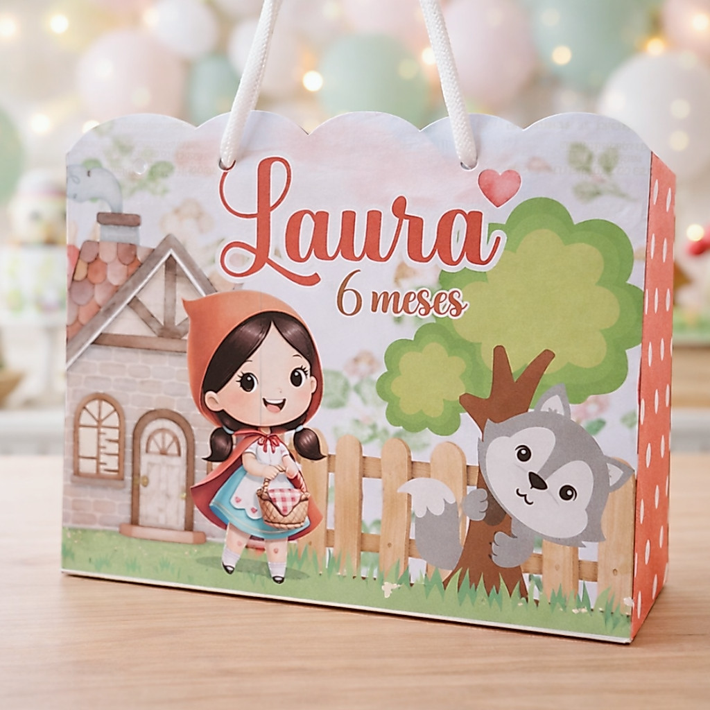 Sacolinha Personalizada Chapeuzinho Vermelho | Lembrancinha | Mimo | Aniversário | Surpresa | Pegue e Monte