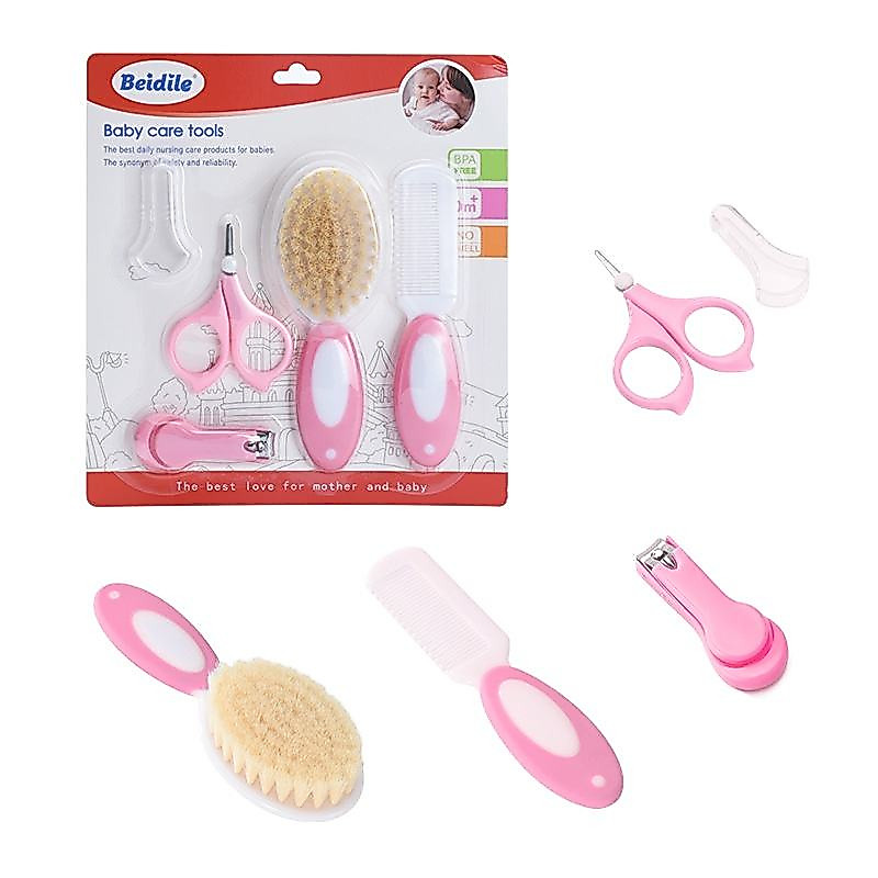 Kit Higiene Bebê Completo 5 Peças - Para Recém-Nascido com Escova Macia