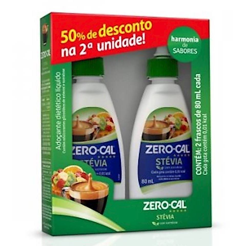 Kit Econômico Adoçante Líquido Stevia Zero-Cal 2x 80ml – Saudável e Prático
