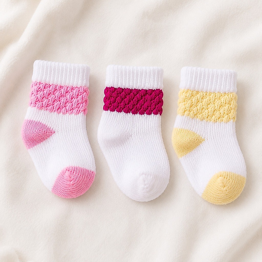 Kit 03 Pares de Meias Bebê RN Recém Nascido Menino Menina (Maternidade 0 a 12 Meses) Infantil
