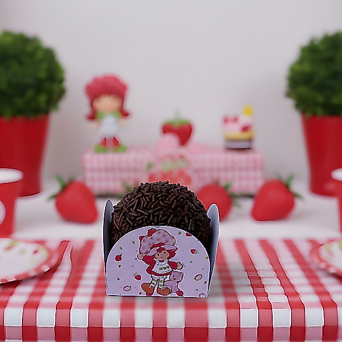 50 a 300 Forminhas para doces brigadeiros festa aniversario infantil personalizados - Moranguinho