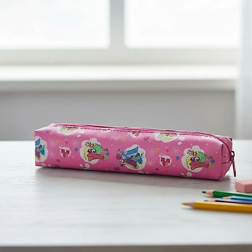 Estojo Escolar Fino Porta Lápis Personagens Stitch Gatinha Marie Homem Aranha Licenciado Infantil Material Escolar · foto 2