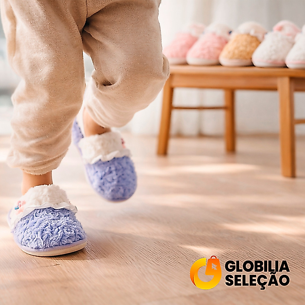 Pantufa Infantil Chinelo De Casa Menino Menina Pelúcia Confortável Inverno FTX0516LS