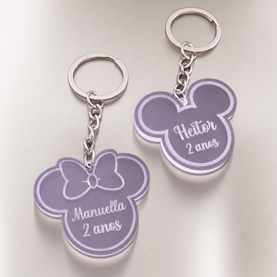 LEMBRANCINHA CHAVEIRO PERSONALIZADO COM NOME - CHA DE BEBE - ANIVERSARIO - LEMBRANCINHAS MATERNIDADE - MINNIE MICKEY