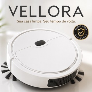 Robô Aspirador de Pó Vellora 110V Recarregável 2800Pa 18W 0,3L Compacto