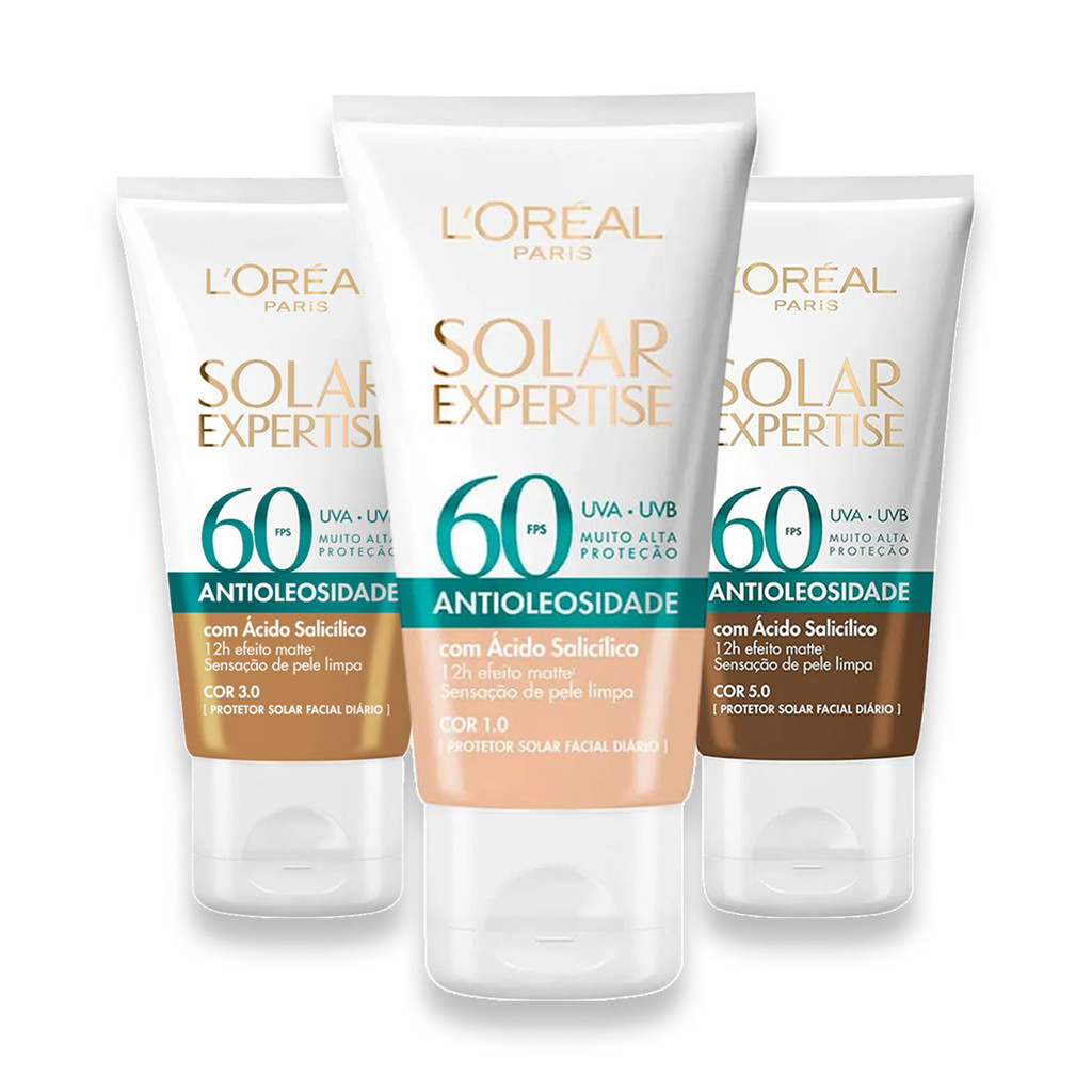 Protetor Solar L'Oréal Paris Antioleosidade FPS60 40G