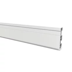 Kit Rodapé de PVC 10 Barras Frisadas de 7CMX15MM X2,40m com 24m Lineares Branco Permatti Branco