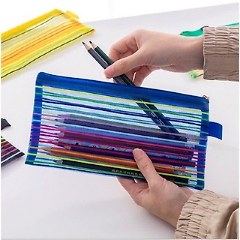Estojo Multiuso Bolsinha Necessaire Porta Mascara Descartavel, Estojo Transparent, Estojo Para Lapis