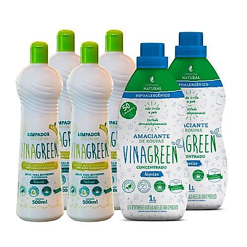 Kit Limpeza Suave Vinagreen - Amaciante Algodão+ Limpador Multiuso Natural