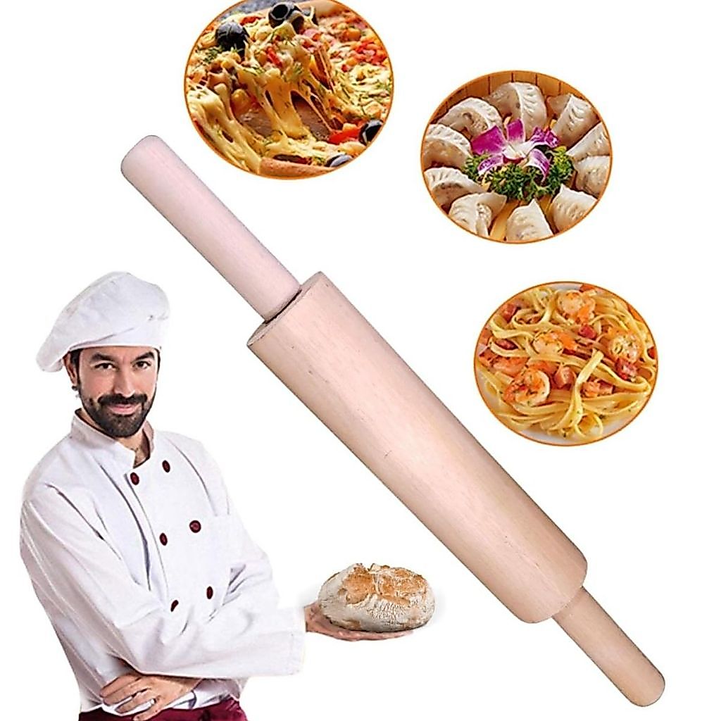 Rolo para Abrir Massa Rolo de Pizza Pão Rolo de Madeira Rolo Culinário Rolo Pizza Macarrão Pastel · foto 2