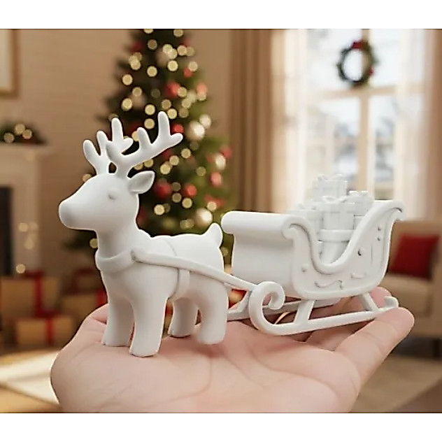 🎄MINI TRENÓ DE RENA COM PRESENTES – DECORAÇÃO DE NATAL 🎁✨