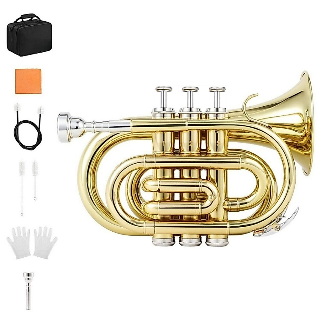 Brass Vedo Trompete De Bolso Com Acabamento Cromado B-flat