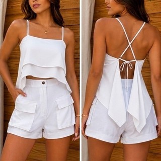 Blusa feminina amarração nas costas transada moda tendência