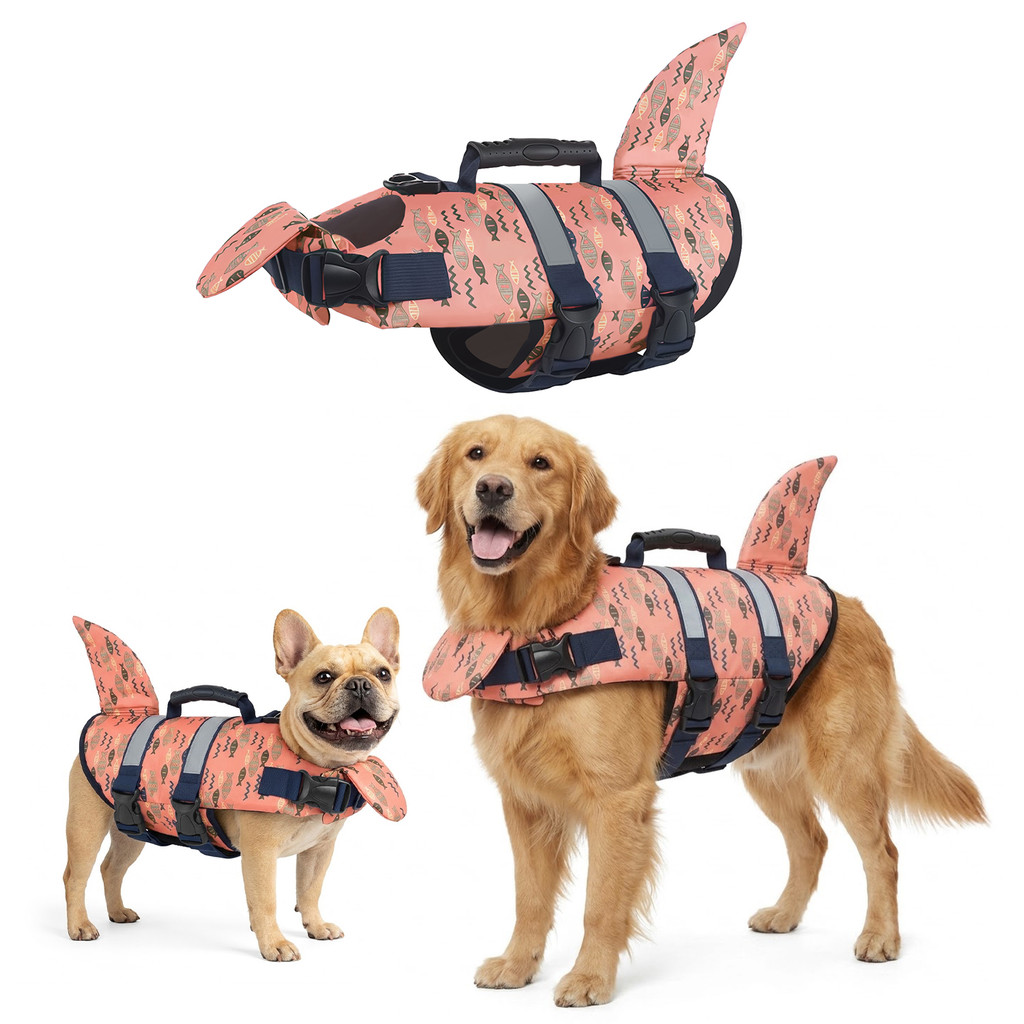 Colete Salva Vidas Pet Flutuante Cães Cachorros Praia Piscina Água Mar Amarelo Rosa Sereia Abelinha Peixinho