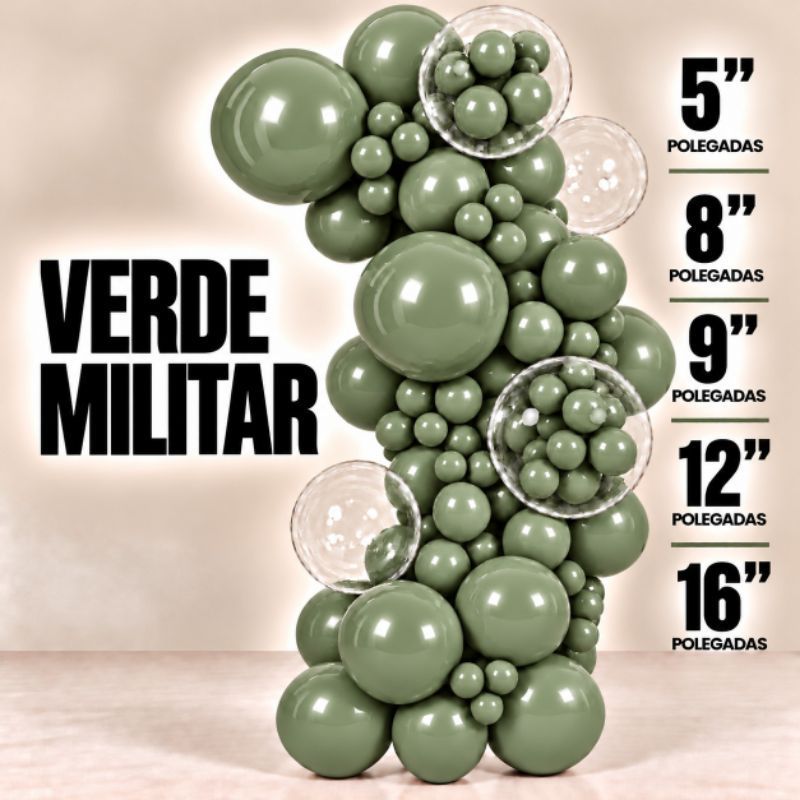 Balão Balões Bexiga de aniversário JOY verde militar– Escolha o Tamanho (5” "8 9”16”) profissional