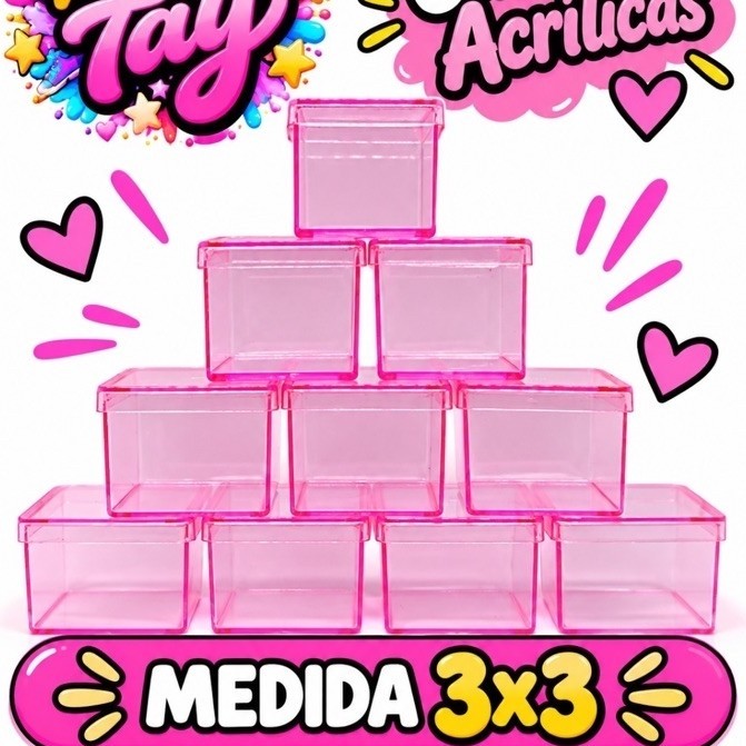 50 Caixas 3x3 mini Caixinhas de acrílico lembrancinhas festas