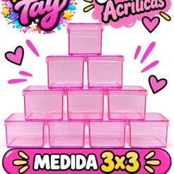 50 Caixas 3x3 mini Caixinhas de acrílico lembrancinhas festas