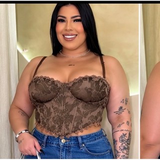 Corset Plus feminino ,Corset florido ,Corset plus size