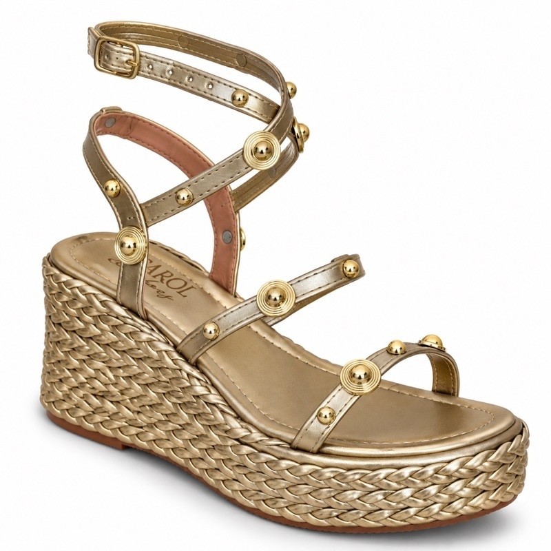 Anabela Feminina Trançada 5 cm | Sandália Anabela Confortável | Salto Plataforma Casual Elegante