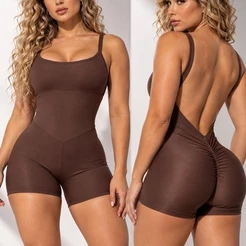 Macaquinho Curto Verão Short Costa Nua Feminino Empina Bumbum Bojo removível