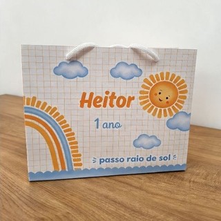 Sacolinha /sacola Personalizada  Minha primeira  volta ao sol Peguei monte  lembrancinha