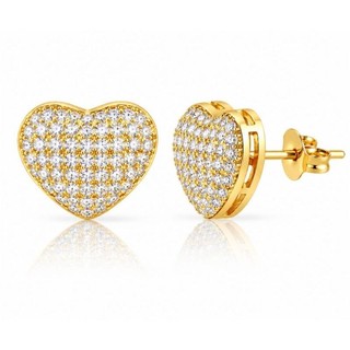 Brinco Coração Delicado Banhado a Ouro 18K com Acabamento Luxuoso