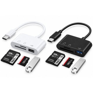 Leitor De Cartão Memória 3 Em 1 Tipo C Otg iPhone Celular PC