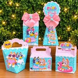 Kit Personalizado Bluey Pool Party | Festa Pool Party | Bluey na piscina | Aniversário | Caixas Personalizadas Bluey