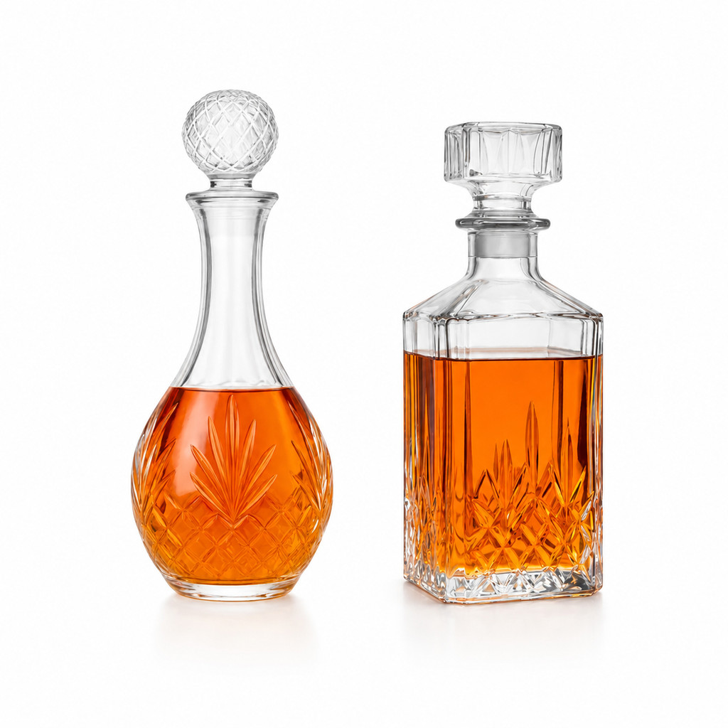 Garrafa Licoreira Vidro Cristal Transparente Com Tampa Whisky Licor Vinho Cachaça Decanter Bar