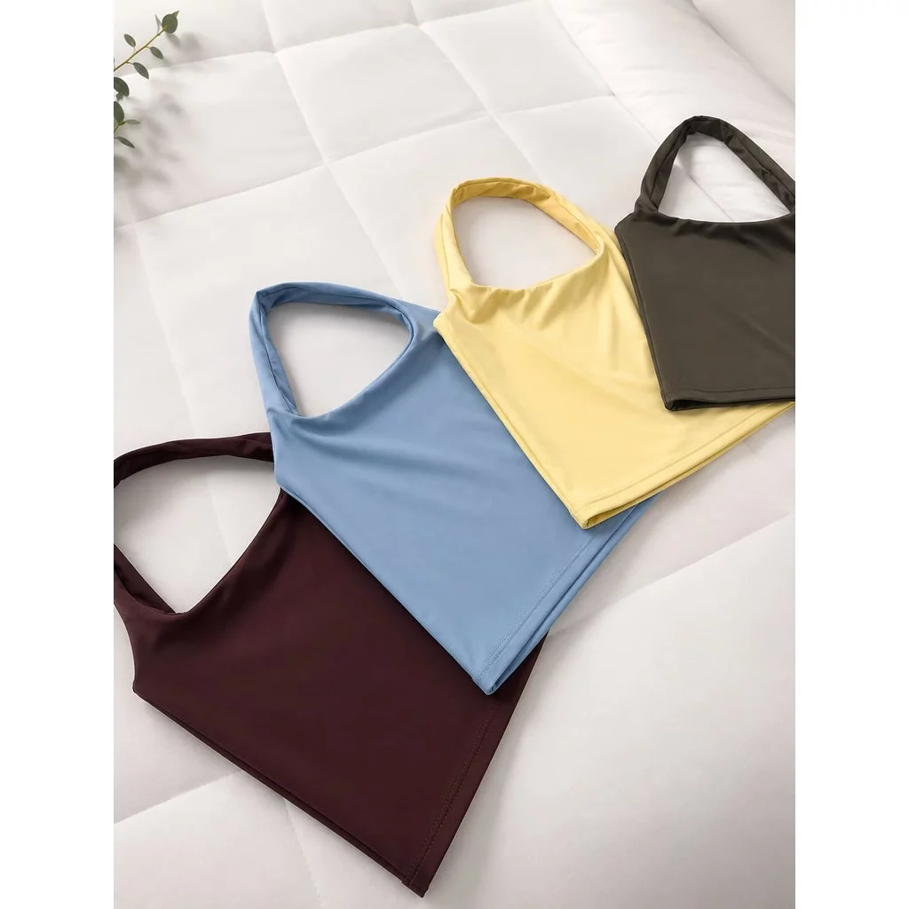 TOP FRENTE ÚNICA HALTER PESCOÇO FORRADO - MATERIAL PREMIUM - 6 CORES — imagem 1