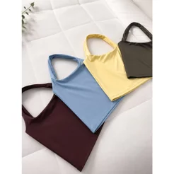 TOP FRENTE ÚNICA HALTER PESCOÇO FORRADO - MATERIAL PREMIUM - 6 CORES