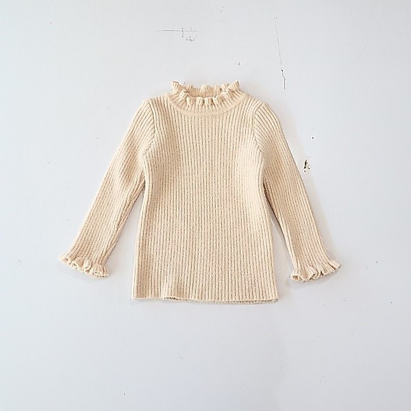 Primavera outono inverno meninas camisola de manga comprida renda gola alta pulôver solto estiramento crianças Bottoming
