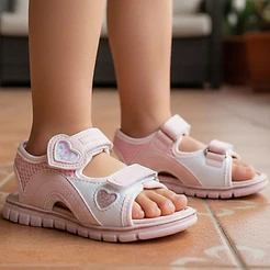 Sandália Infantil Ortopasso Anatômica Menina Feminino Macio Leve Coração Giltter Fashion