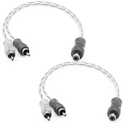 2 Cabo Y RCA Blindado 1 Femea 2 Macho Injetado Preto 4mm