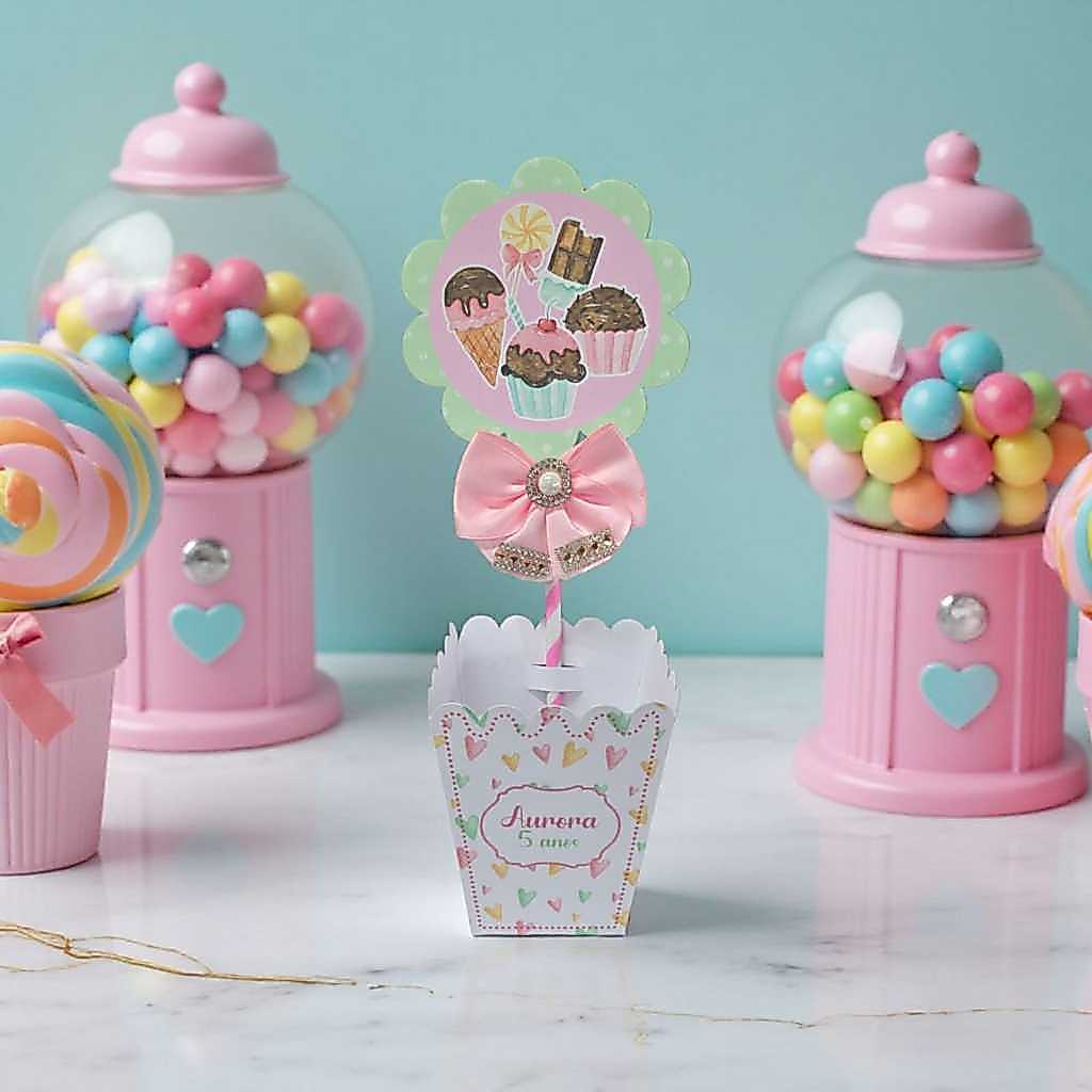 10 Unidades Centro de Mesa Aberto Festa Infantil Doceria Mundo doce