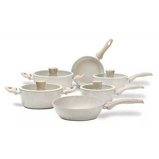 Jogo de Panelas Brinox Antiaderente Ceramic Life Sirius Vanilla - 6 Peças com Indução